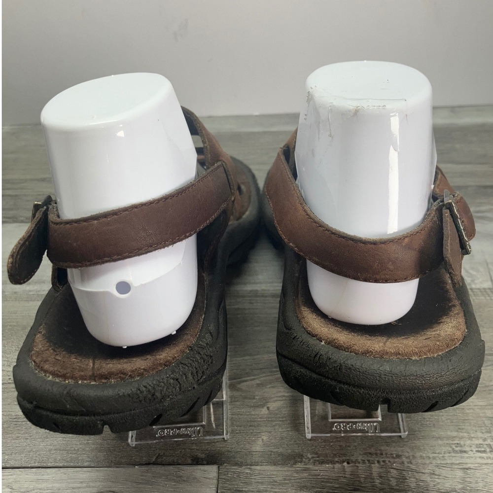 Teva Brown Leather Crisscross Slide Sandals - Picture 4 of 8
